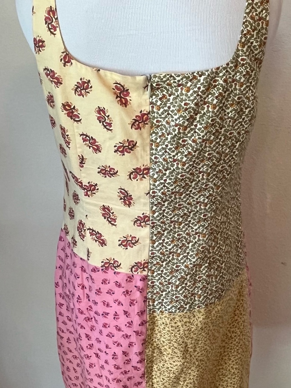 VTg Cynthia Rowley Dress Size 8 Patchwork 90s Y2K Cottage Cotton - Picture 11 of 12